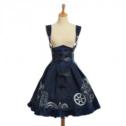 Elegant Gothic Steampunk Dress Vintage Women Victorian Period JSK Lolita Embroidered Lace-up Corset Suspender Costume Cosplay 