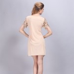 Elegant Lady-like Women Summer Short Sleeve Embroidery Party Sequin Dress Vintage Slim Hollow Out Crochet Lace Dress Vestidos 