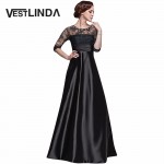 Elegant Little Black Women Maxi Long Dress Sexy Robe Femme Tunic Floral Lace Night Evening Party Dresses Pleated Mesh Vestidos