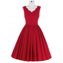 Elegant Women 50s Vintage Dress Pinup Retro Audrey Hepburn White Red Black Slim Fitted Stretch Formal Party Cocktail Swing Dress