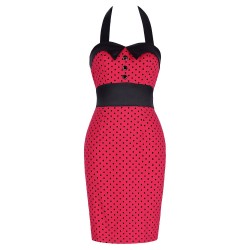 Elegant Women Dress Summer Bobycon Praty Club Vintage Dress 1950s Robe Halter Vestidos Plus Size Jurken Pin Up Short Sexy Dress