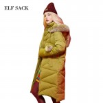 Elf SACK p99 winter fashion hair bulb raccoon fur with a hood loose long design down coat female
