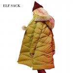 Elf SACK p99 winter fashion hair bulb raccoon fur with a hood loose long design down coat female