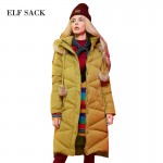 Elf SACK p99 winter fashion hair bulb raccoon fur with a hood loose long design down coat female