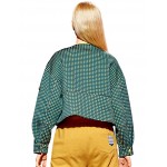 Elf SACK spring loose o-neck color block cutout vintage short jacket female long-sleeve Free Shipping