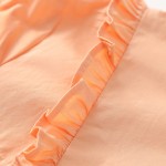 Elf SACK summer 2016 ruffle 100% cotton Solid short-sleeve dress female