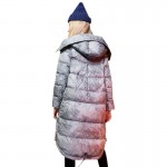 Elf SACK w winter women's loose vintage ink pattern with a hood down coat female long design 