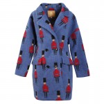 Elf SACK winter p female vintage jacquard cloth double breasted overcoat woolen outerwear female long design