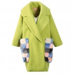 Elf SACK yw 2016 fur pocket circle it long design woolen outerwear female