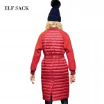 Elf SACK z fanaticism winter patchwork 2016 stand collar slim waist down coat female long design 