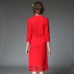 Embroidery Long Winter Dress Embellished Fringe Drawstring Waist Long Sleeve Sweatshirt Dresses Black Red Plus Size S-5XL Embroidery Long Winter Dress Embellished Fringe Drawstring Waist Long Sleeve Sweatshirt Dresses Black Red Plus Size S-5XL