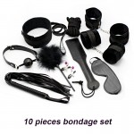 Erotic Toy 10pce/ Set sexy toys Adult Games sex Bondage Restraint,Handcuffs Nipple Clamp Whip Collar  sex toys for couples