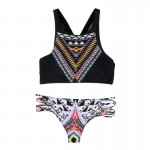 Ethnic Style Women Summer Beach Swimwear Slim Print Swimsuit Bathing Suit Sexy Bikinis Two-Piece Suits Push up Bikini Set