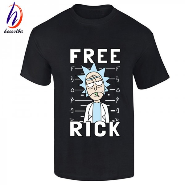 Euro Size,Anime Rick and Morty Cotton T shirt Funny Short Sleeve Print Gameplayer T-shirt Hip Hop Swag Morty Clothing,GT289