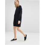 Europe US Fashion New Autumn Thick Fleece Black Dresses for Women Loose Lantern Sleeve Winter Dress S-XL Casual Vestidos