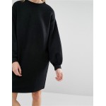 Europe US Fashion New Autumn Thick Fleece Black Dresses for Women Loose Lantern Sleeve Winter Dress S-XL Casual Vestidos