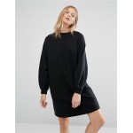 Europe US Fashion New Autumn Thick Fleece Black Dresses for Women Loose Lantern Sleeve Winter Dress S-XL Casual Vestidos