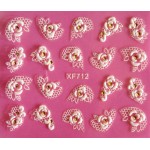 Europe beauty white flower rose lace carved 3D nail art stickers 3D nail stickers tools