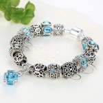 European Authentic BEADS jewelry silver plated owl beads pink/white crystal Charm bracelets for women Original DIY Jewelry