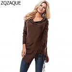 European and American New Style Explosion Long Slim Tassel Slash Girl's Classic Long-sleeved T-shirts S-XXXL Free Shipping SY441