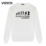 Evolution Of A Gamer PC Geek leisure time Fleece Hoodies Sweatshirt O-Neck Anime Funny Plus Size