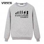 Evolution Of A Gamer PC Geek leisure time Fleece Hoodies Sweatshirt O-Neck Anime Funny Plus Size