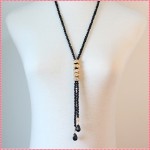 Exaggerate long pendant necklaces for women elegant black gold vintage necklace tassel waterdrop design necklaces gift #NL068
