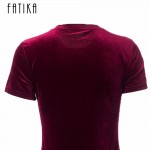 FATIKA 2017 Summer Short Sleeve Velvet Short Casual Women Dress Fashion Women Clothing Elegant Bodycon Party Dresses