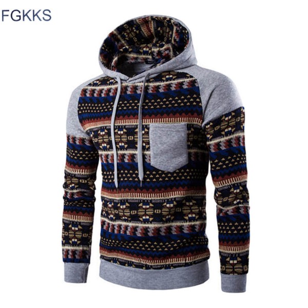 FGKKS New Arrival Brand Hoodie Sweatshirt Men Spring Fashion Brand-Clothing Printed Hoodies Men Casual Cotton Male Sweatshirt