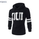 FGKKS New Arrival Brand Hoodie Sweatshirt Men Spring Fashion Letter Printed Hoodies Men Casual Slim Fit Hooded Men Clothing 