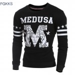 FGKKS New Hoodies Brand High Quality Pullover Hoodies Men O-Neck Long Sleeve Men Pullovers Splice Letter Fashion Slim Men Hoodie