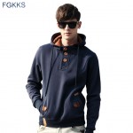 FGKKS New Spring Men Hoodie High Quality Thick Warm Velvet Fashion Design Hoodies Sweatshirts Men Casual Hoody Moleton Masculino