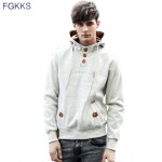 FGKKS New Spring Men Hoodie High Quality Thick Warm Velvet Fashion Design Hoodies Sweatshirts Men Casual Hoody Moleton Masculino