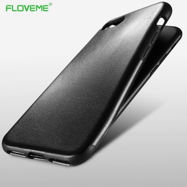 FLOVEME Leather Case For iPhone 7 6 Phone Cases Business Crazy Horse Pattern Cover For iPhone 6 7 6s Plus Back Case Coque 