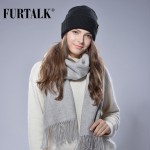 FURTALK 100% Lamb Wool Scarf  for Women Wool Pashmina Bandana Winter Spring Long Women Scarf Shawls Female 