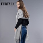 FURTALK 100% Lamb Wool Scarf  for Women Wool Pashmina Bandana Winter Spring Long Women Scarf Shawls Female 