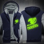 Fairy Tail Hoodie New Anime Coat Luminous Jacket Fashion Men  Winter Zipper Hooded Sweatshirt Free Shipping USA size Plus size
