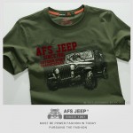 Famous Brand Men T Shirts Fashion 2016 Tops Tees Summer Short Sleeve T-shirt Anti-wrinkle Cotton Comfortable Loose AFS JEEP Car