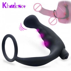 Fantasy Silicone Men Climax Prostate Massager Vibrator Cock Ring Delay Anal Plug Masturbator Adult Male Anal Sex Toys Butt Plugs