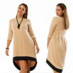 Fashion 2016 plus size women clothing 6xl winter dress O-neck solid Dress casual women loose dress big sizes vestido de festa