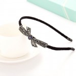 Fashion Antique Bow Headbands jewelry Butterfly Decorated Accessories For Women Blue New Year Girls Hair Hoops Gift  