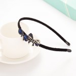 Fashion Antique Bow Headbands jewelry Butterfly Decorated Accessories For Women Blue New Year Girls Hair Hoops Gift  