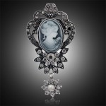 Fashion Antique Gold Silver Vintage Brooch Pins Female Brand Jewelry Queen Cameo Brooches Rhinestone For Women Christmas Gift