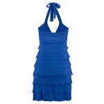 Fashion Cascading Ruffle V Neck Halter Sexy Women Beach Dress Short Mini Dresses Sundress Vestidos