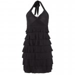 Fashion Cascading Ruffle V Neck Halter Sexy Women Beach Dress Short Mini Dresses Sundress Vestidos