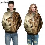 Fashion Couples Hoodies 3D Tiger Lion 2017 Mens Sweatshirt Print Hooded Animal Hoodie Men Women Tracksuit Hoodies Casual Hip Hop