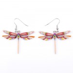 Fashion Dangle Dragonfly Earrings Acrylic Long Drop Earring New Arrival 2015 Spring Summer Style For Girls Women Jewelry