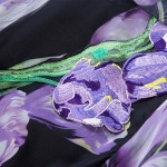 Fashion Dress Summer Spring New  Women's 2017 New Half Lantern Sleeve Purple Flowers Printed Emrboidery A-line Dress