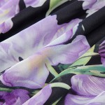 Fashion Dress Summer Spring New  Women's 2017 New Half Lantern Sleeve Purple Flowers Printed Emrboidery A-line Dress