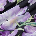 Fashion Dress Summer Spring New  Women's 2017 New Half Lantern Sleeve Purple Flowers Printed Emrboidery A-line Dress